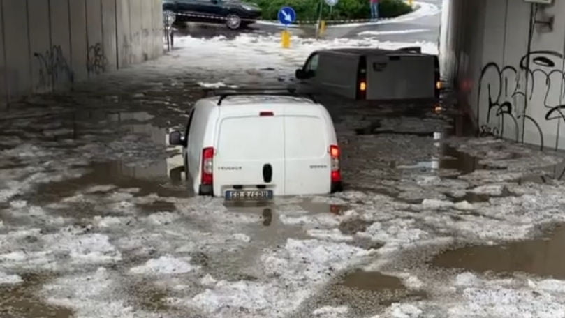 Inundații în Florența, după o ploaie torențială cu grindină