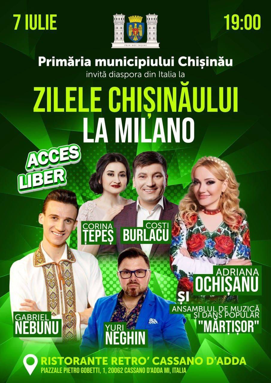 Chișinăul ajunge la Milano! Ceban:”Un eveniment de promovare a tradițiilor noastre”