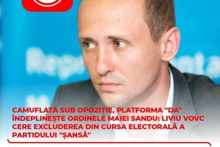Liviu Vovc solicită excluderea partidului „ȘANSĂ” din cursa electorală