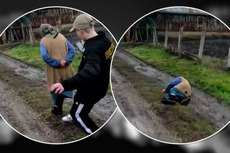 REVOLTĂTOR: Doi adolescenți filmați în timp ce pun o piedică unei bătrâne și fug de la fața locului (video)