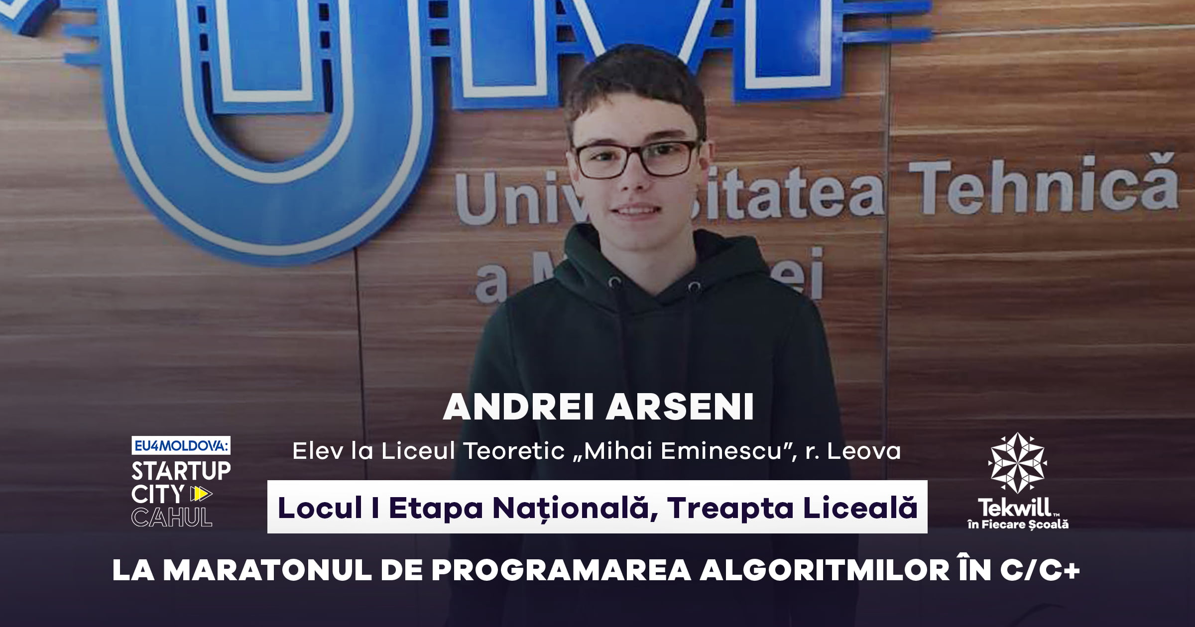 Un tânăr din raionul Leova a obținut locul I la Maratonul de Programare a Algoritmilor în C/C++. Acesta își dorește să urmeze o carieră în IT