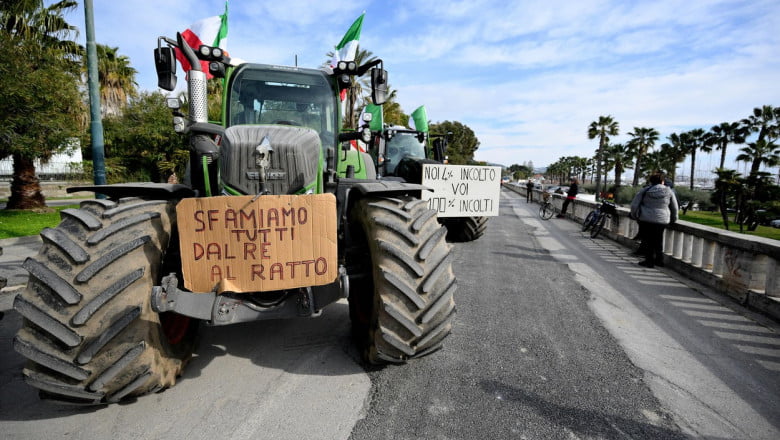 Fermierii italieni amenință cu proteste masive în Roma și la Festivalul Sanremo