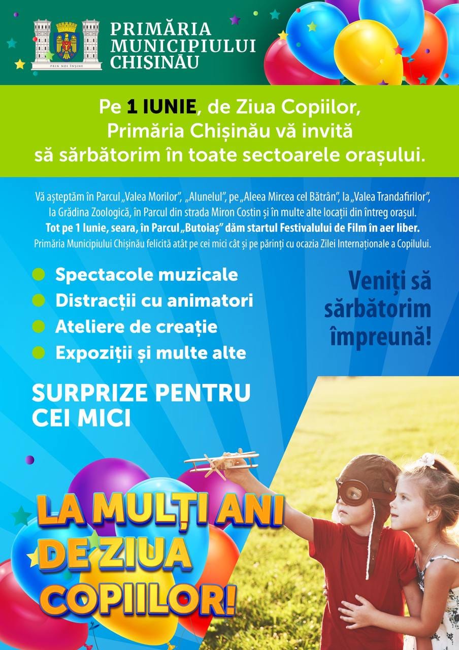 Ziua Internațională a Copilului continuă la Chișinău. Ion Ceban: „Să ne fie sănătoși copii”