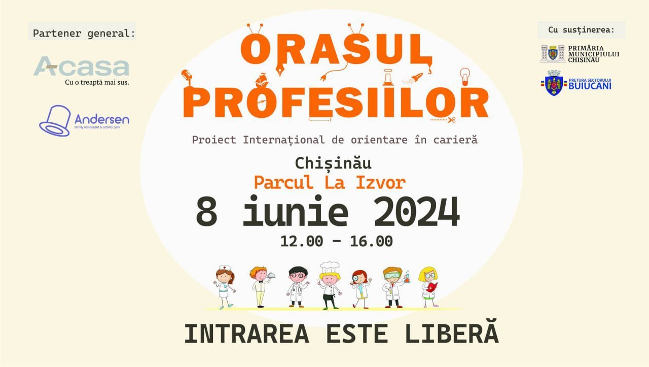 „Orașul Profesiilor” este evenimentul la care micii participanți pot deveni „angajați oficial”. Ceban: „Fiecare copil la va primi un pașaport de participare”